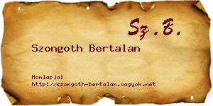 Szongoth Bertalan névjegykártya
